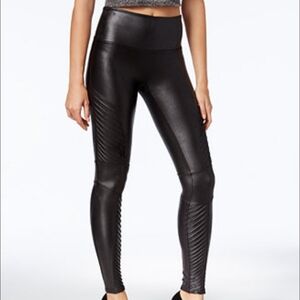SPANX Sleek Black Moto Leggings
